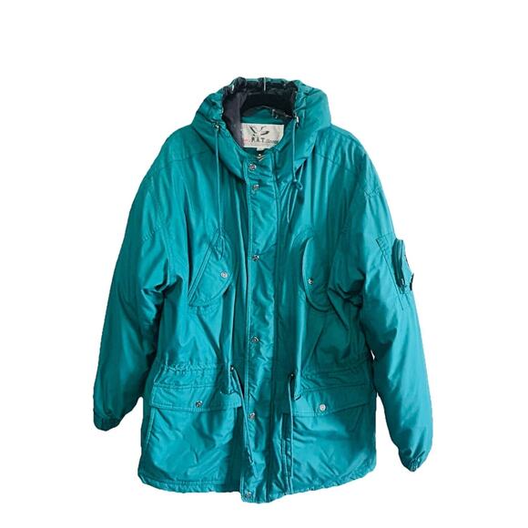 Vintage Triple FAT Goose Down Green Insulated Coat Jacket Size XL 1990s 62897 - Picture 5 of 16